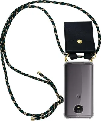 Produktbild von Cadorabo Hülle für Motorola MOTO G5S Schutzhülle in Braun Handy Kette Silikon Kordel abnehmbares Etui