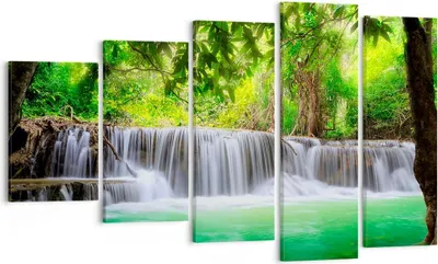 Produktbild von Bild auf Leinwand - Leinwandbild - Wasser Park Natur Landschaft - 100x60cm - Wand Bild - Wanddeko - Leinwanddruck - Bilder - Kunstdruck - Wanddekoration - Leinwand bilder - Wandkunst - EG100x60-2502