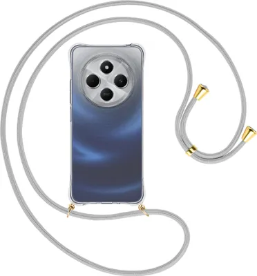 Produktbild von Handykette Backcover-Schutzhülle mit Band (Metall goldfarben) für Xiaomi Redmi 14C 4G - silbergrau