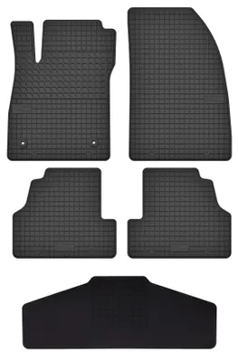 Productafbeelding van Rubberen automatten + tunnelmat voor Opel Mokka 2012-2016 (crossover) – 5-delig, zwart, op maat – Wielganizator SolidTread
