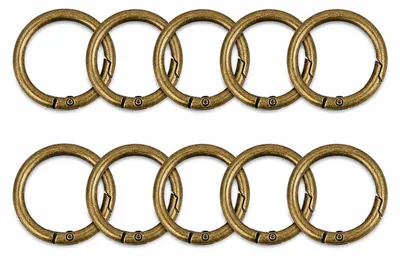 10 runde Karabinerhaken 27 mm – Zinklegierung für Basteln