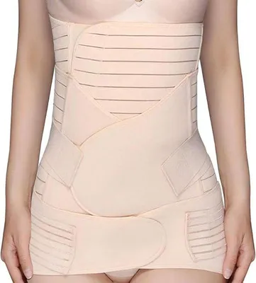 Productafbeelding van 3-in-1 postpartum band dames verstelbaar ademend tailleband elastische buikband M L XL steunband voor zwangerschap