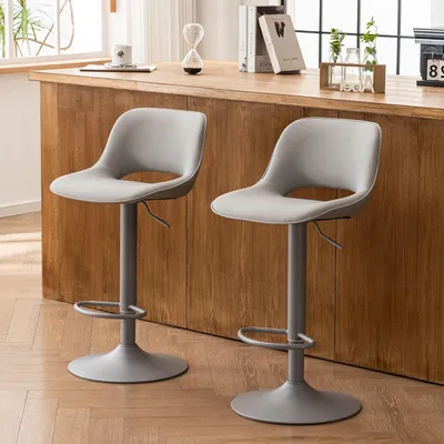 Produktbild von Barkreuhe - Barhocker - Küchenhocker - Thekenhocker - Set aus 2 Barkreuchen - Verstellbar und drehbar