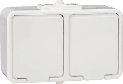 Zdjęcie produktu dla Gniazdo podwójne natynkowe hermetyczne biały IP44 CEDAR NT230H01