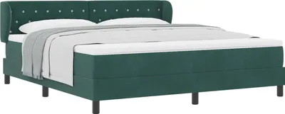 Immagine prodotto di vidaXL Letto a molle con materasso verde scuro 180 x 200 cm in velluto