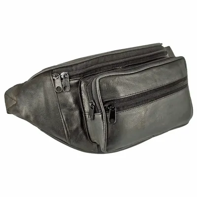 Produktbild von Echtleder Bauchtasche in Schwarz geschmeidiges Leder Gürteltasche Crossbag