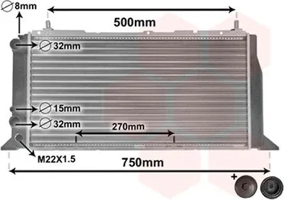 Produktbild von VAN WEZEL 03002026 Kühler Wasserkühler Motorkühler für AUDI 80 (89, 89Q, 8A, B3) COUPE (89, 8B) 90 (89, 89Q, 8A, B3)