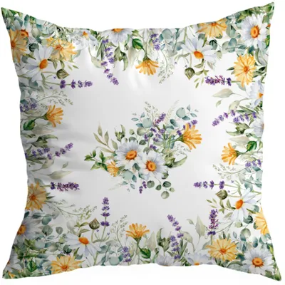 Produktbild von HomeView Dekorative Kissenhülle Frühling 50x50 cm Blumenmuster