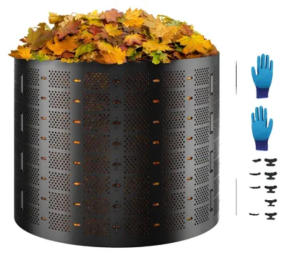Image de Composteur rapide VEVOR 1000L Composteur de jardin 90x100cm Composteur thermique en plastique HDPE Compostage résistant à la corrosion et à la chaleur Bac à compost Compostage pour réduire les ordures ménagères