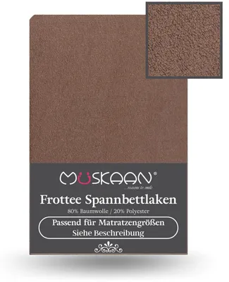 Produktbild von Frottee Spannbettlaken 90x200 cm - 100x200 cm Spannbetttuch Laken nougat
