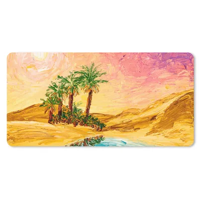 Produktbild von MuchoWow® Mauspad Mousepad Gemälde - Öl - Palme - Natur - Wasser 60x30 cm - Mousepads - Maus Mat - Pad - Mausunterlage - Nachhaltig