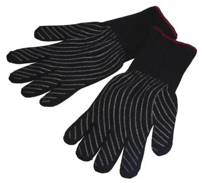 Hitzebeständige Ofenhandschuhe aus Silikon, Schwarz, 2er-Pack