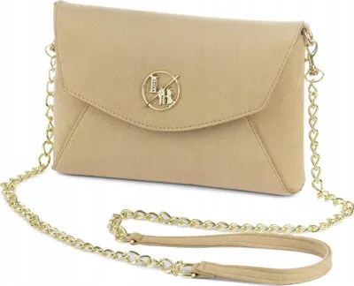 Immagine prodotto di Elegante Pochette In Pelle Scamosciata Beige Di Laura Biaggi Da Portare A Spalla