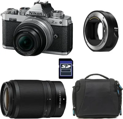 Produktbild von NIKON Z fc + Z 16-50 Silber + Z 50-250 + Tasche + 8 GB SD-Karte + FTZ II Adapter