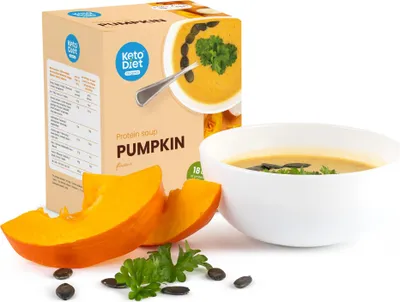 Produktbild von Eiweißsuppe – Kürbis, mit hohem Eiweißgehalt (7 Portionen)
