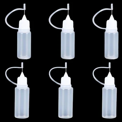 6 Präzisions-Nadelflaschen, Klebstoff-Applikator, 10/15 ml