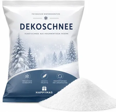 Productafbeelding van Happymas Bedrieglijk echte kunstsneeuw - Zacht en luchtig - Glinsterende decoratieve sneeuw voor decoratie