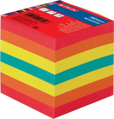 Produktbild von Notizzettelblock 9x9x9cm 700 Blatt bunt Packung mit 24 Stück