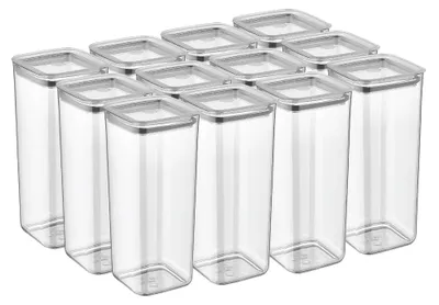 Produktbild von Vorratsdosen mit Deckel, BPA-frei Kunststoff, 12-tlg, 12x1,7L