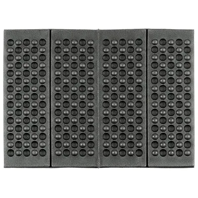 Four black foam cushions with a textured surface are laid out side-by-side on a white background.