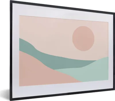 Produktbild von MuchoWow® Gerahmtes Poster Sommer - Strand - Meer - Sonne 40x30 cm - Poster mit Schwarzem Bilderrahmen Wandposter Rahmen Foto Bilder - Bilderrahmen - Poster im Rahmen
