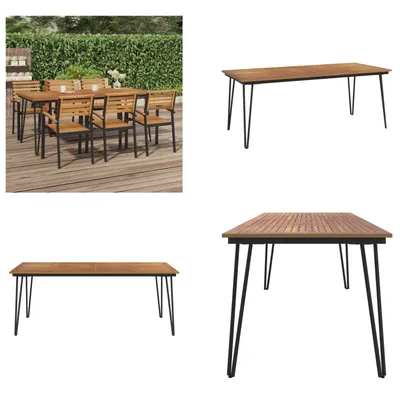 Produktbild von vidaXL Gartentisch Haarnadel Tischbeine 200x90x75 cm Akazie Massivholz - Gartentisch - Gartentische - Außentisch - Terrassentisch