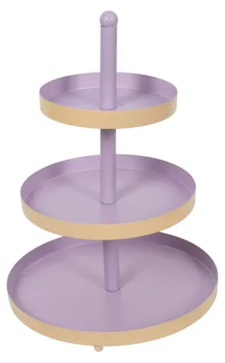 Produktbild von Etagere metaal, 3 laags, ø25*h35cm, coral lilac