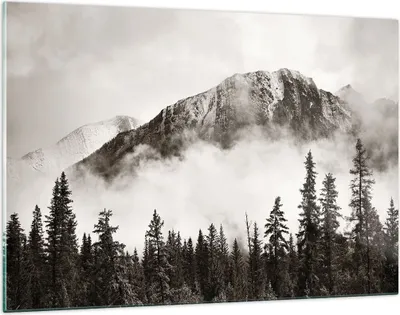 Produktbild von Bilder auf glas - Einteilig - Nebel Berg Wald - 120x80cm - Glasbilder - Wandbilder - Bilder - zum Aufhängen bereit - Wanddekoration aus Glas - Glas Bilder - Wandbild auf Glas - GAA120x80-4936