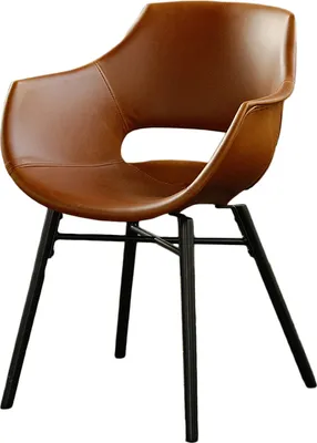 Produktbild von KAWOLA Stuhl ZAJA Esszimmerstuhl Kunstleder Vintage cognac