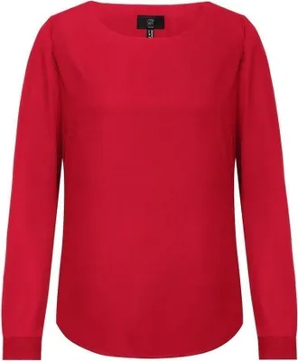 Produktbild von Greiff CHIFFON Damen Chiffon-Bluse Langarm Rundhals Regular Rot 46