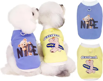 Productafbeelding van Honden Hemdjes - Honden Kleding Vest - Huisdier Comfort - Berenpatroon - XXL - Blauw Geel