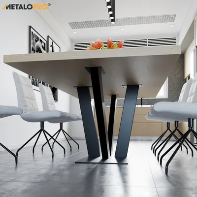 Immagine prodotto di MetaloPro Mikado base metallica nera per tavolo, base centrale per tavolo, per piani fino a 150 kg, tavolo da pranzo, tavolino, tavolino da salotto, salotto industriale moderno