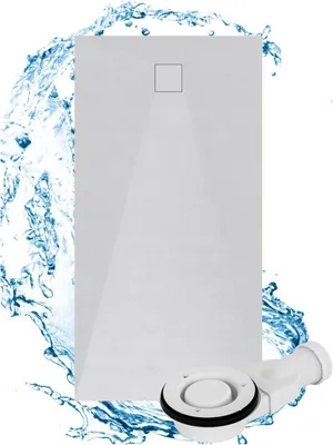 Produktbild von Granitan | Duschwanne Teja - 160x90 cm - Weiß - Robust, Antirutsch, Modern, Vielseitig