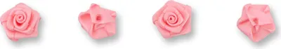 Produktbild von Satinrosen 15mm zum Basteln & Aufnähen 20 Stück Hellrosa