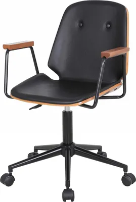 Produktbild von home24 Bürodrehstuhl - Kunstleder / Metall - Schwarz / Walnuss