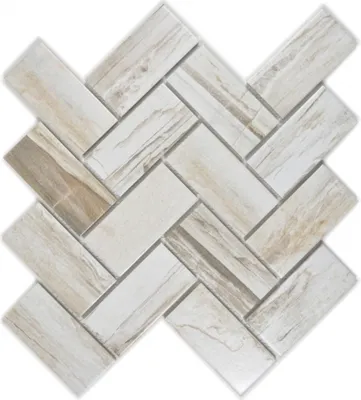Produktbild von Mosaik Fliese Keramik beige Fischgrät Holz hell Fliesenspiegel Küche MOS24-2002
