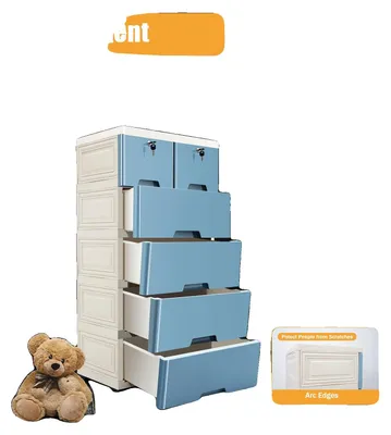 Image de Commode, 50 cm x 35 cm x 102 cm, 6 tiroirs, charge maximale 40 kg, design moderne, montage facile