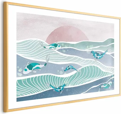 Produktbild von Posterpapier Poster - Fish on the Waves 60x40 cm Tiere c-C-10114-ao-a
