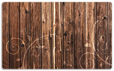 Produktbild von Wallario Frühstücksbrettchen aus Glas, je 14 x 23 cm, mit rutschfesten Füßen, Motiv Holz in dunkelbraun mit Blumenmuster - Schnörkel
