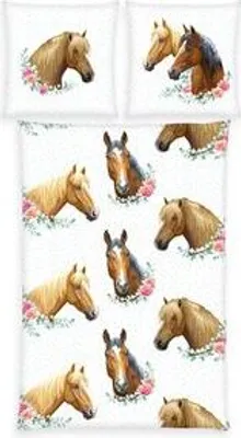 Produktbild von "Pferde ( HERDING Young Collection )" Bettwäsche / Kinderbettwäsche, 100% Baumwolle ( Renforcé ), 80x80 cm + 135x200 cm