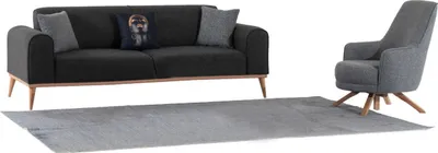 Zdjęcie produktu dla Ekskluzywny Zestaw Salonowy Sofa 3-Osobowa I Fotel Nowość 2 Szt