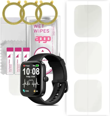 Produktbild von apgo 3 Stück Schutzfolie, Matt, kompatibel mit Gydom ID207  Smartwatch, Hydrogel Displayschutzfolie mit Positionierhilfe, Displayfolie, robust und kratzfest