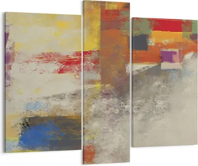 Produktbild von Bild auf Leinwand - Leinwandbild - 3 Teile - Abstraktion die Farben modern - 95x80cm - Wand Bild - Wanddeko - Wandbilder - Leinwanddruck - Bilder - Wanddekoration - Leinwand bilder - CB95x80-4176