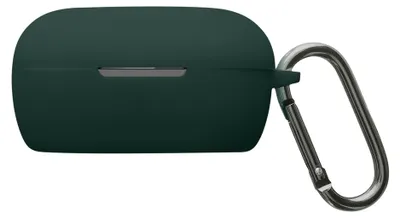 Produktbild von kwmobile Schutzhülle für Bose QuietComfort Earbuds Hülle - TPU Silikon Case für Kopfhörer Ladecase - stoßfestes Cover mit Karabiner - Dunkelgrün