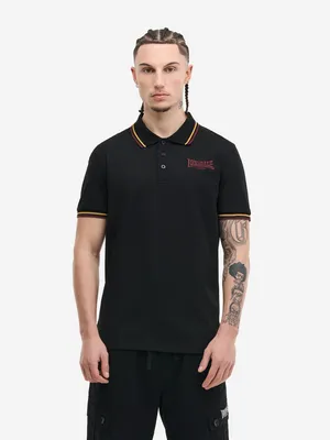 Produktbild von Herren Poloshirt normale Passform TURSDALE Black/Oxblood/Yellow L Lonsdale