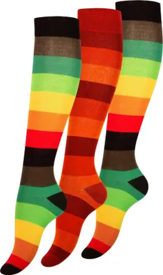 Produktbild von Cotton Prime® Kniestrümpfe 3 Paar, Baumwollkniestrümpfe mit Streifen 39-42