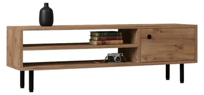 Produktbild von Metomaha - TV-Schrank, 120x30x38 cm Eiche Braun, mit einem Regal