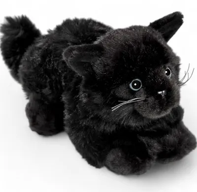 Produktbild von Carl Dick Katze liegend, schwarz, ca. 20cm 1308004 Kuscheltier, Plüschtier, Stofftier