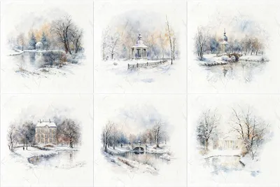 Produktbild von Scrapbooking-Bastelpapier-Set reisfelder - ITD - RSM139 Winteransichten