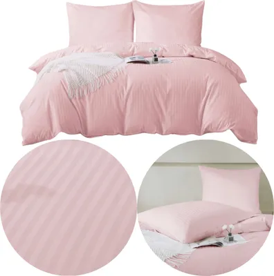 Zdjęcie produktu dla Pościel 140x200cm różowa 100% bawełna Adamash + 1 poszewka na poduszkę 70x80cm